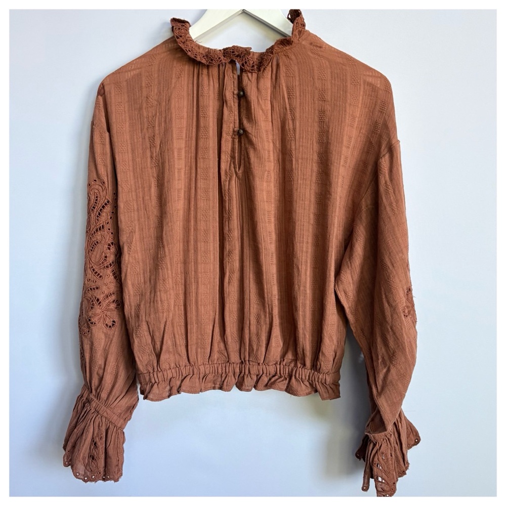 NWT Anthropologie Pilcro Long-Sleeve Ruffled Bubble Blouse, size S - Picture 5 of 6